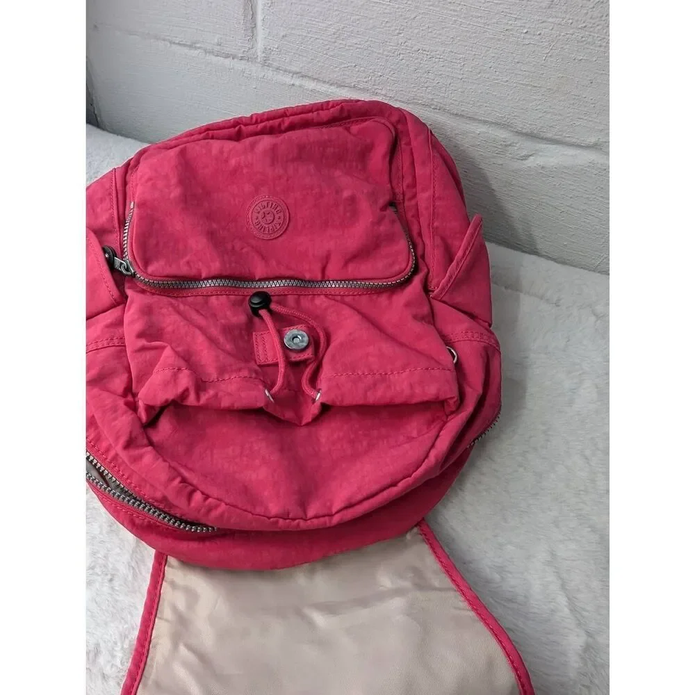 Kipling City Pack Ravier Medium Pink Backpack *Missing Monkey Keychain‎